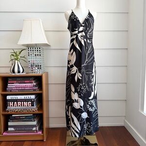 Caroline Constas Floral Print Maxi Slip Dress Resort Dress size M